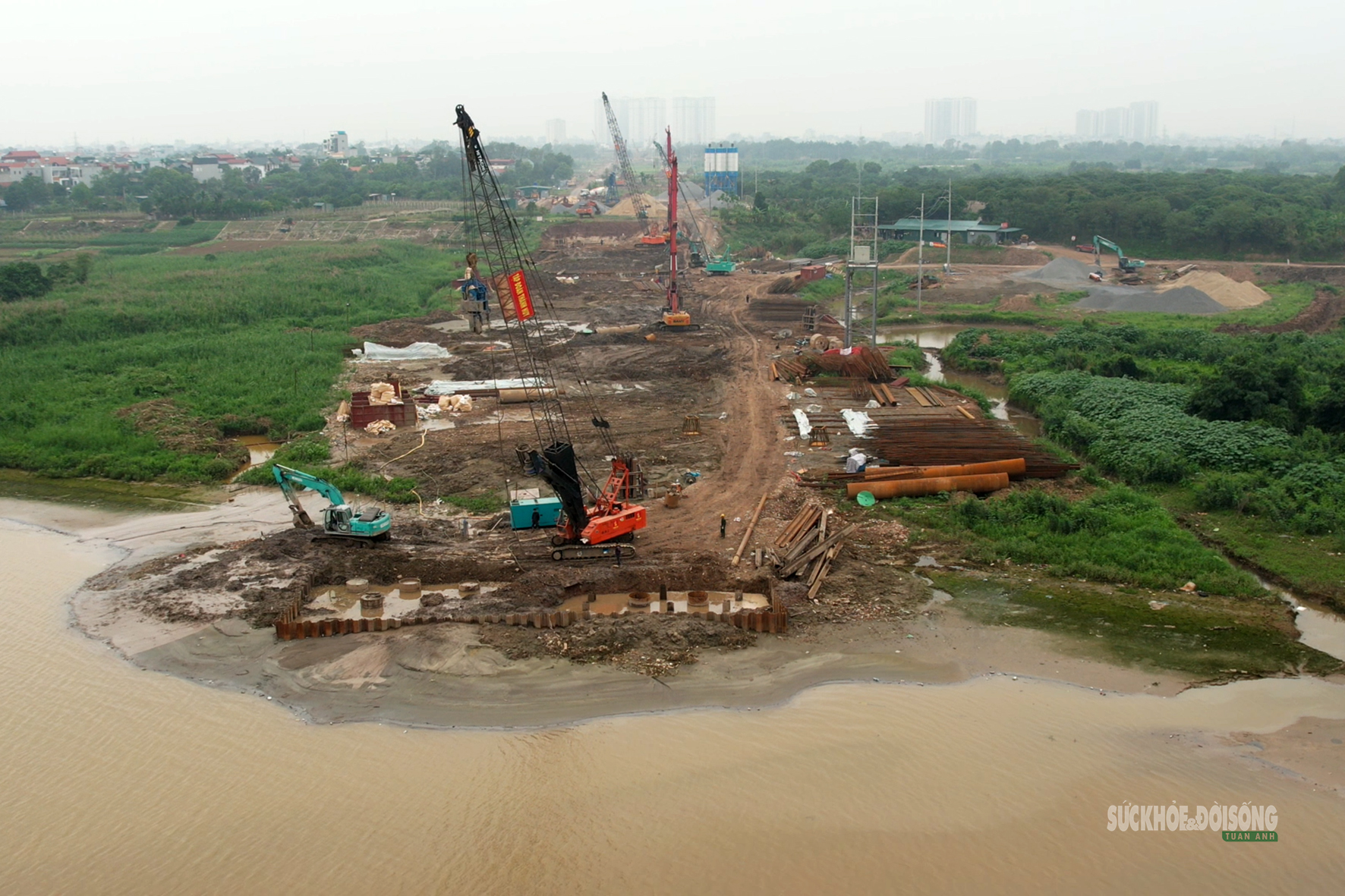 Cầu Ngọc Hồi hối hả thi công nối đôi bờ Hà Nội - Hưng Yên- Ảnh 9.