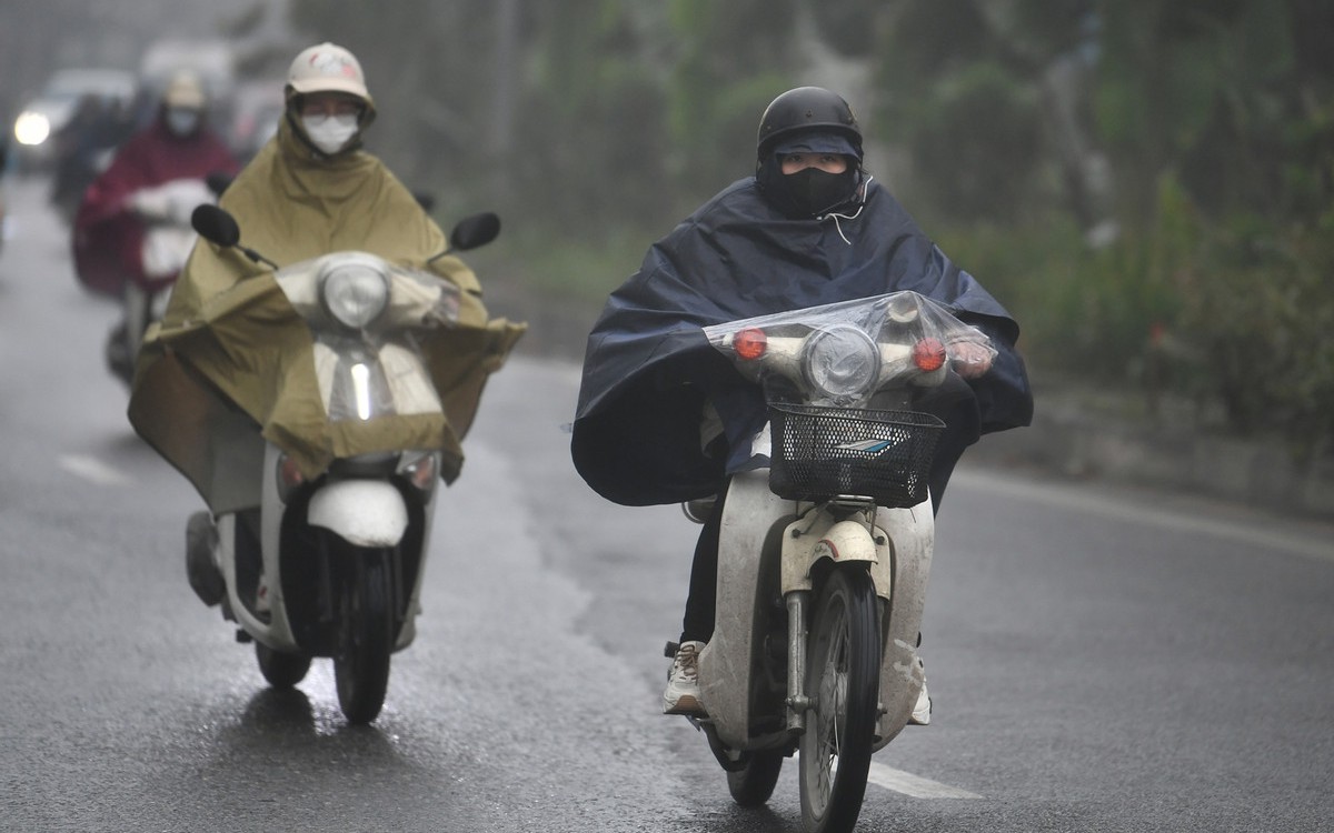 Không khí lạnh bao phủ, miền Bắc nhiệt giảm mạnh kèm mưa dông