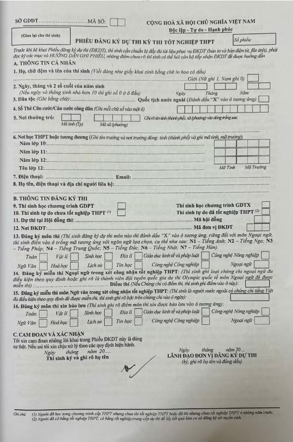 Hướng dẫn chi tiết về điểm mới đăng ký dự thi tốt nghiệp THPT 2026- Ảnh 2.