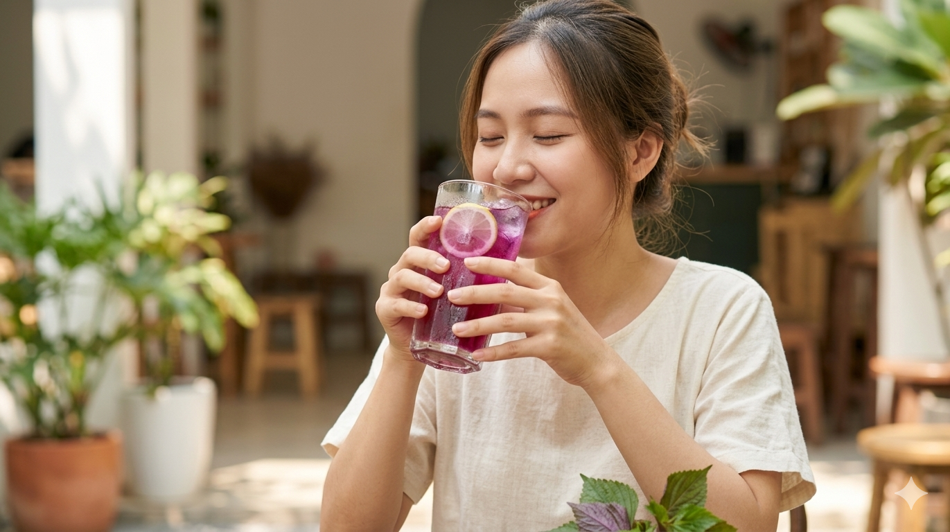 Nước lá tía tô tươi và tía tô khô, loại nào tốt hơn cho sức khỏe?- Ảnh 1. Nước lá tía tô tươi và tía tô khô, loại nào tốt hơn cho sức khỏe?- Ảnh 1.