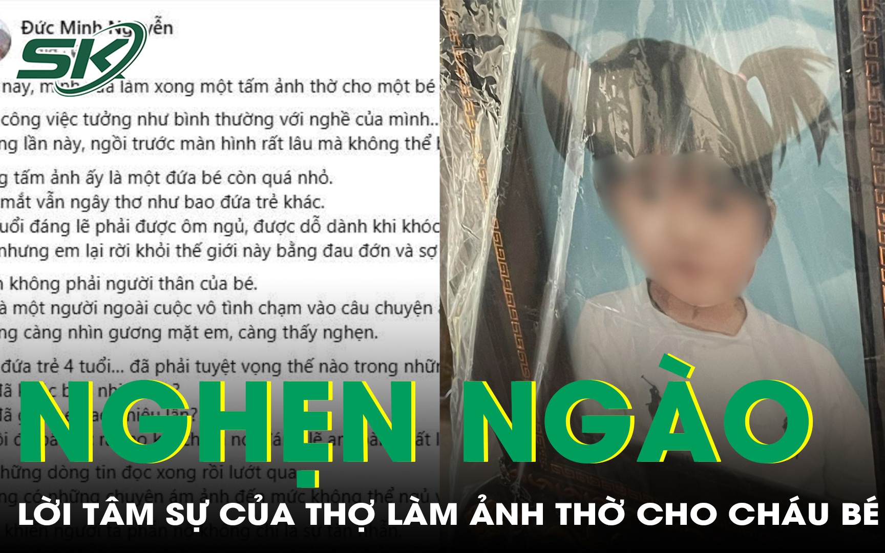 Nghẹn ngào dòng tâm sự của người thợ làm ảnh thờ cho cháu bé 4 tuổi bị bạo hành tử vong