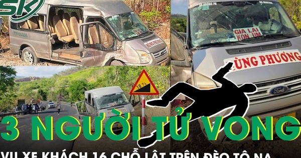 Phóng ẩu qua đoạn cua, xe khách 16 chỗ lật trên đèo Tô Na, 3 người tử vong