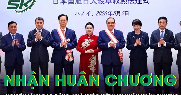 Nguyên Tổng Bí thư Nông Đức Mạnh và nguyên Thủ tướng Nguyễn Tấn Dũng nhận Huân chương Mặt trời mọc