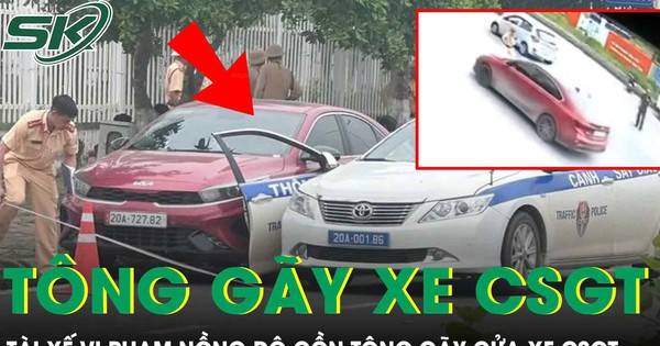 Tài xế vi phạm nồng độ cồn, tăng ga bỏ chạy tông gãy cửa xe CSGT