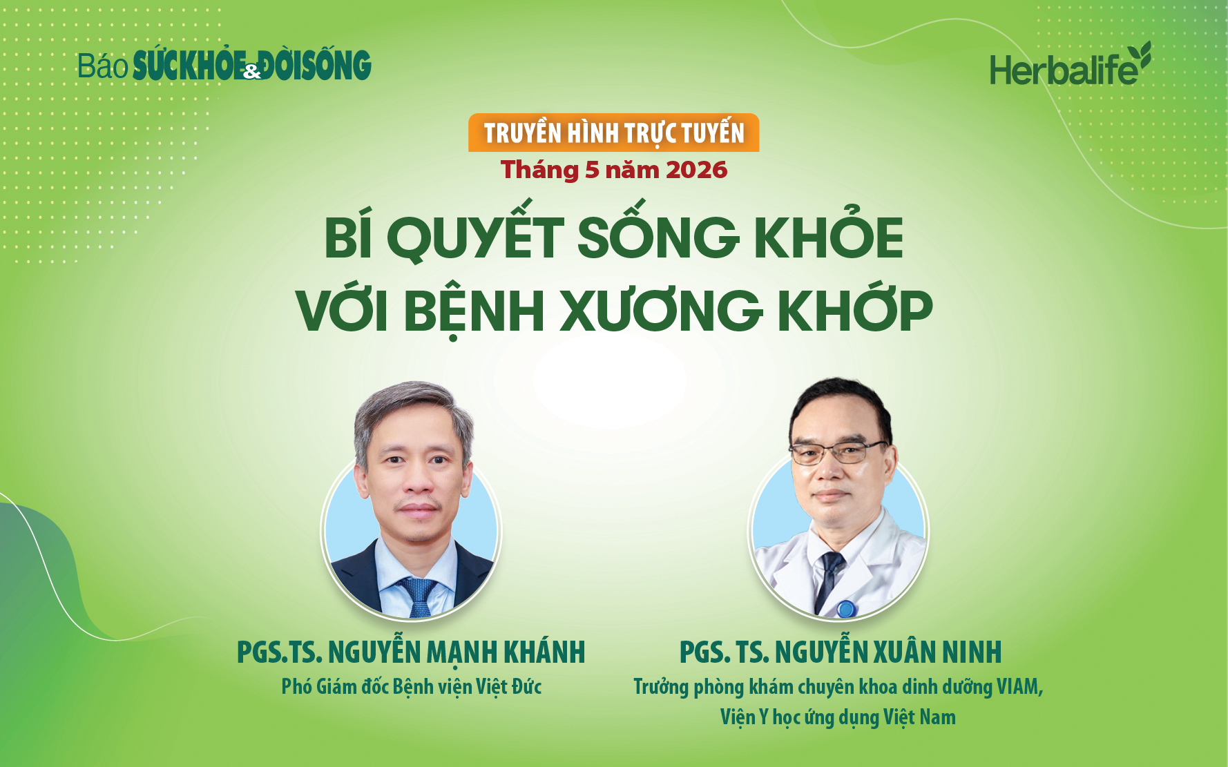 Truyền hình trực tuyến: Bí quyết sống khỏe với bệnh xương khớp- Ảnh 1. Truyền hình trực tuyến: Bí quyết sống khỏe với bệnh xương khớp- Ảnh 1.
