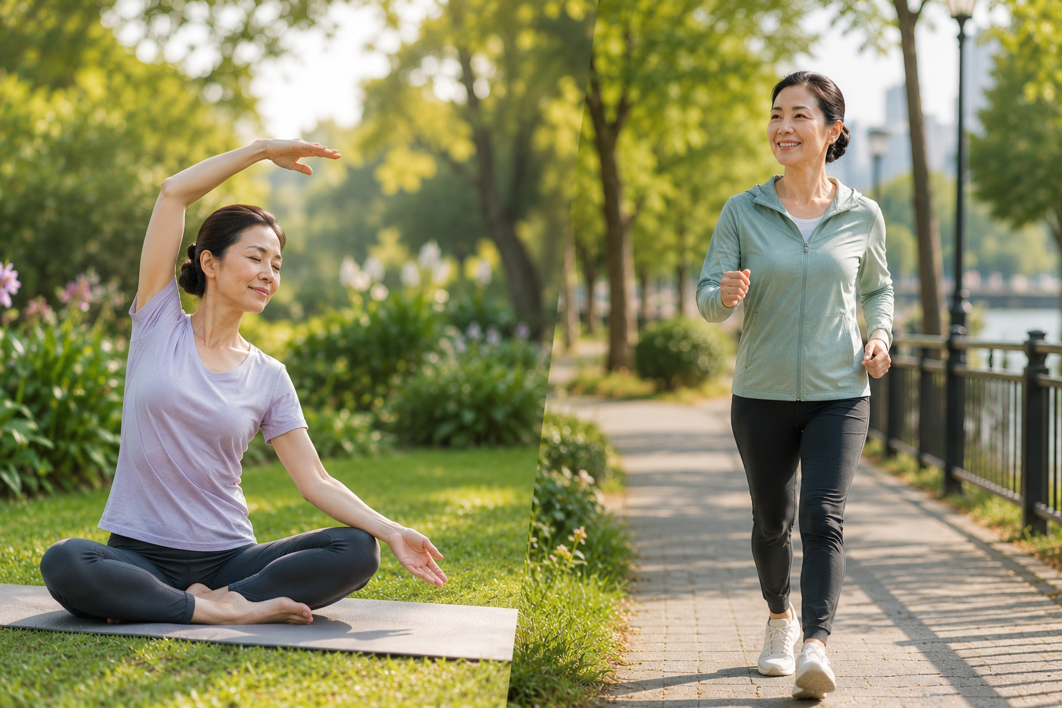 Phụ nữ trung niên nên ưu tiên yoga hay đi bộ?- Ảnh 1. Phụ nữ trung niên nên ưu tiên yoga hay đi bộ?- Ảnh 1.