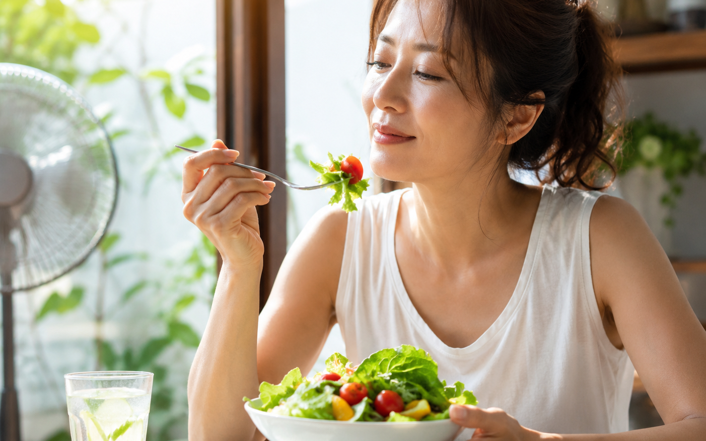 Nắng nóng 40 độ, uống nước đá liên tục có thực sự giúp giải nhiệt?- Ảnh 3. Nắng nóng kéo dài: 4 cách ăn uống giúp cơ thể dễ chịu hơn