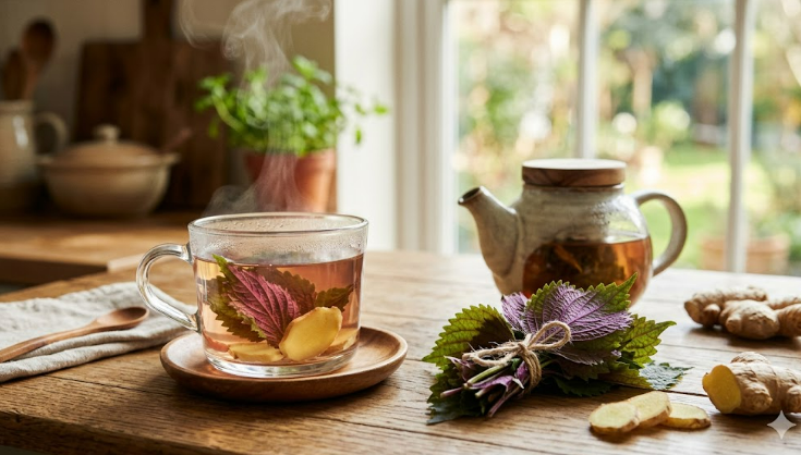 nước lá tía tô